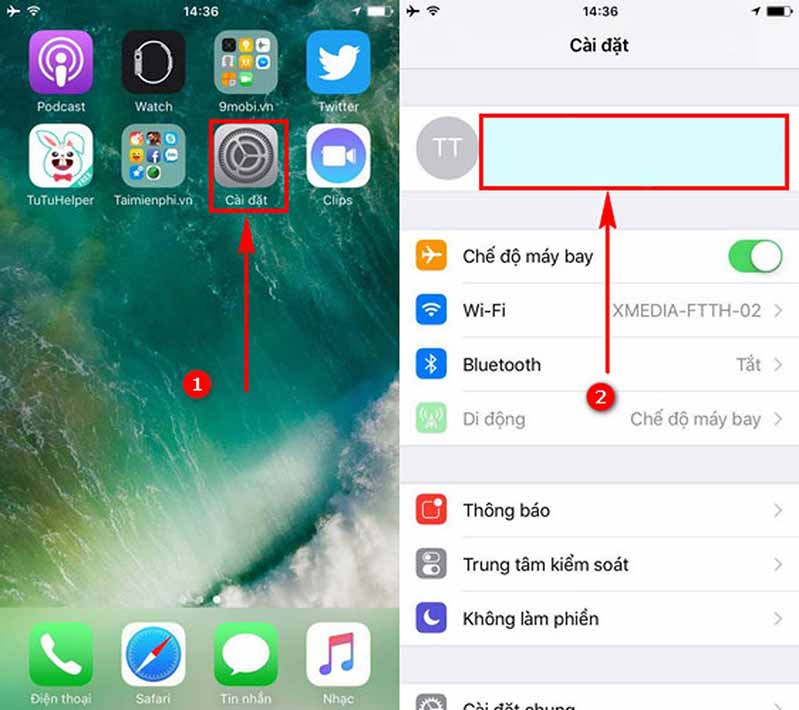 Cài đặt Find my phone trên iphone ipad
