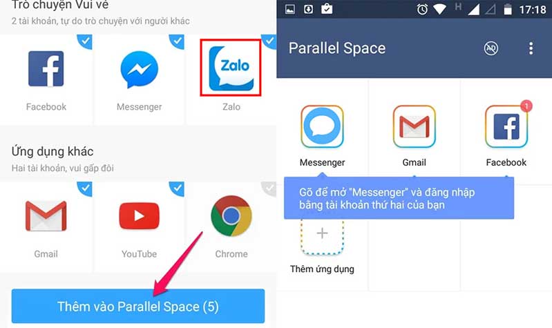 Cách đơn giản để hướng dẫn thiết lập song song 2 tài khoản Zalo trên Android su dung 2 tai khoan zalo 2