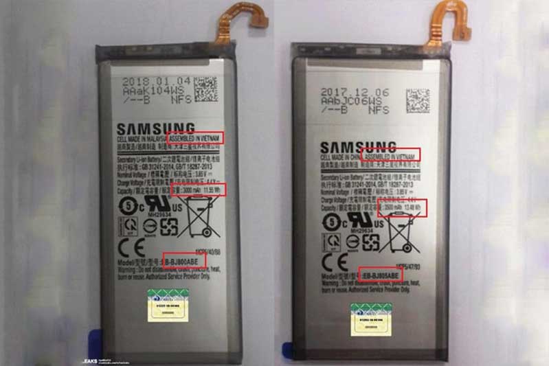 Tiết lộ dung lượng pin của Galaxy J8 và J8 Plus pin samsung galaxy j8 va j8 plus 2018