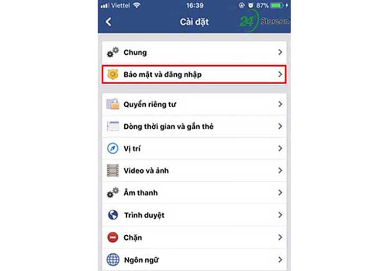 Chọn bảo mật và đăng nhập Chọn bảo mật và đăng nhập