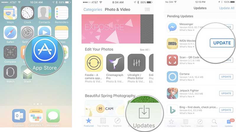 Update ứng dụng ung dung bi dung tren iphone