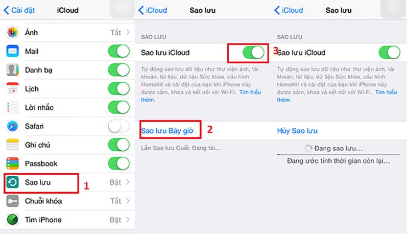 Sao lưu dữ liệu qua iCloud cach sao luu tat ca du lieu tren ios hinh anh 1
