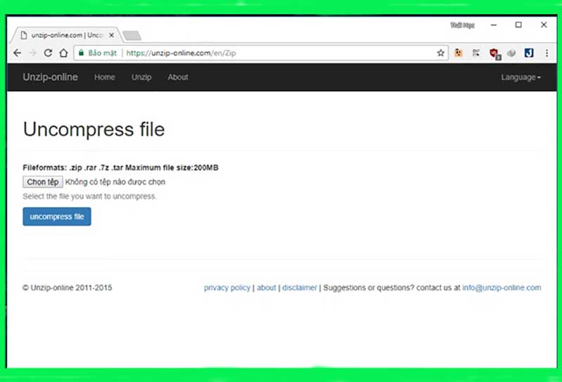 Cách nén và giải nén tập tin không cần dùng WinRaR bằng Unzip Online cach nen va giai nen tap tin khong can dung winrar hinh anh 4