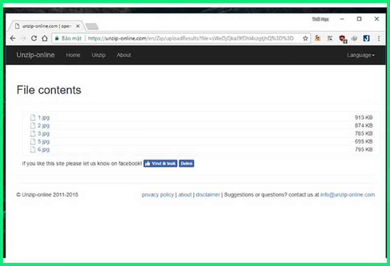 Cách nén và giải nén tập tin không cần dùng WinRaR bằng Unzip Online bước 2 cach nen va giai nen tap tin khong can dung winrar hinh anh 5