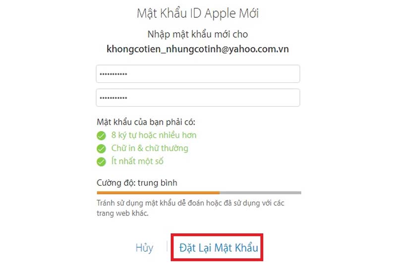 Hướng dẫn lấy lại mật khẩu Apple ID 