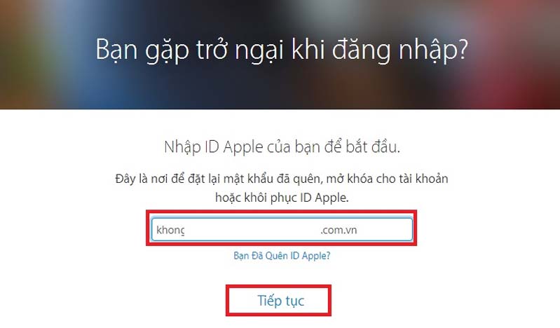 Hướng dẫn lấy lại mật khẩu Apple ID