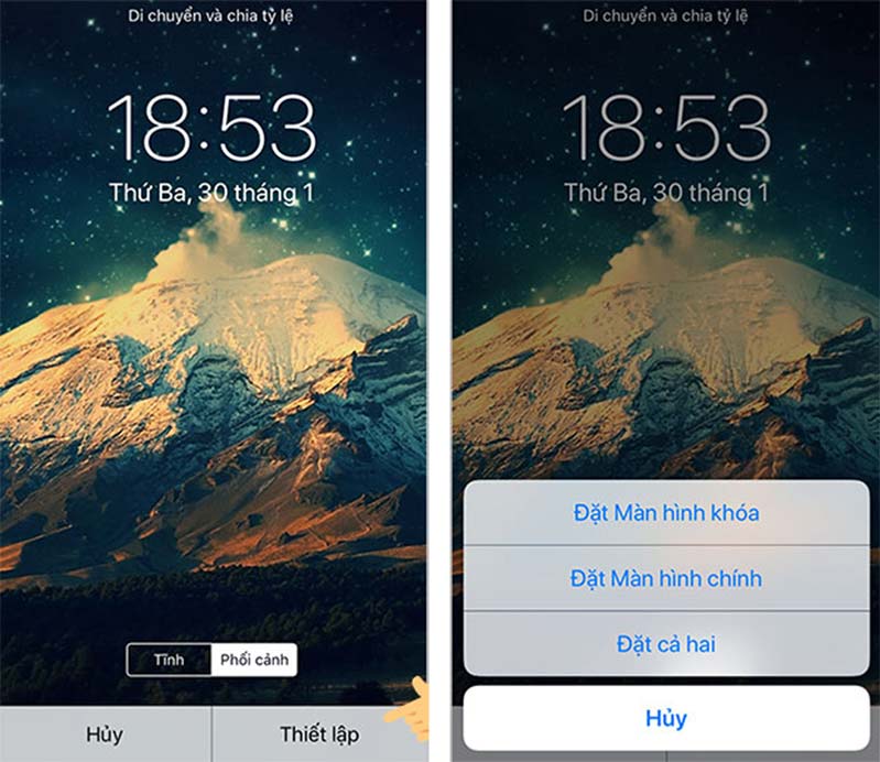 cách làm mờ hình nền, icon trên ios 12 Chọn hình nền để làm mờ trên ios 12