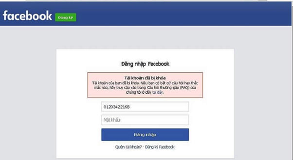 mở khóa tài khoản facebook