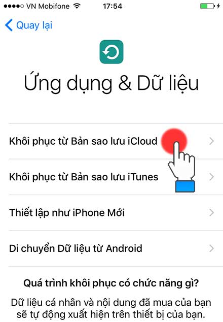  Chọn Khôi phục