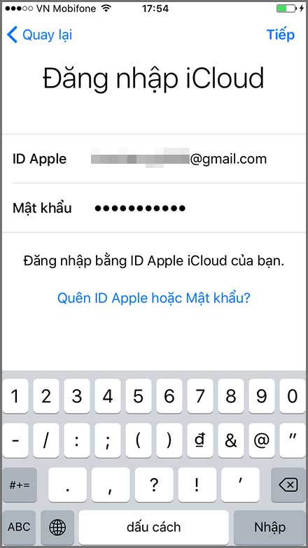 Chọn bản sao lưu mà bạn khôi phục lại