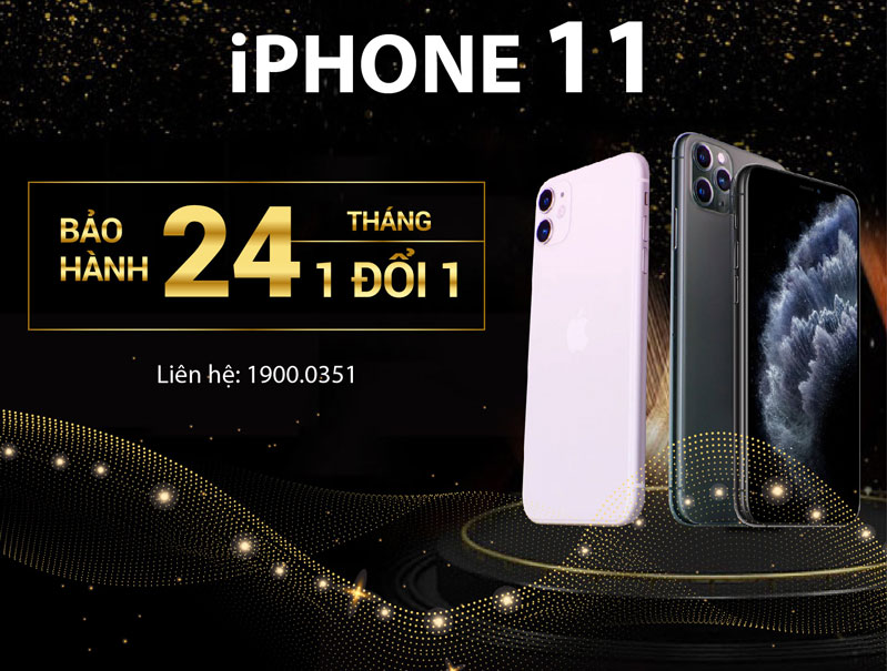 iphone 11 bảo hành 24 tháng tại 24hstore