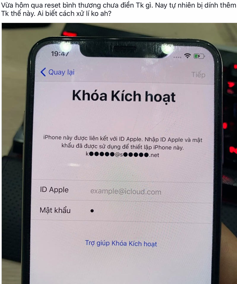 lỗi bảo mật iCloud Relock trên iphone