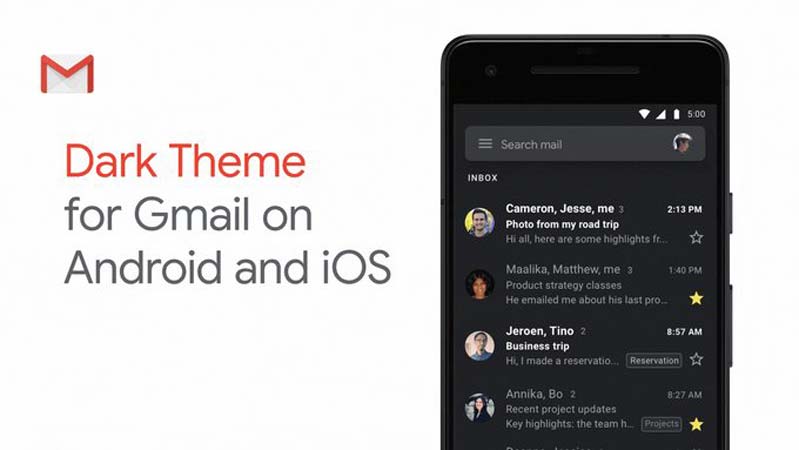 Cách bật Dark Mode trên Gmail cho ứng dụng di dộng