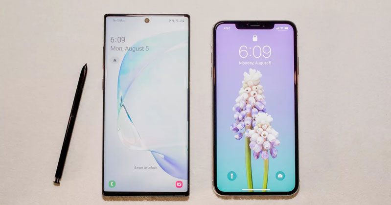 so sánh iphone xs max và samsung galaxy note 10