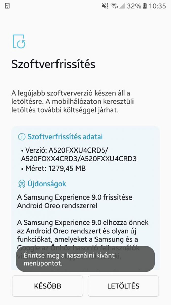 cập nhật hệ điều hành phiên bản mới cho Samsung A5 2017 