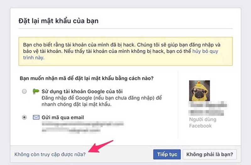 Tài khoản không thể truy cập