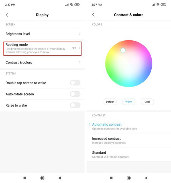 tùy chỉnh màu màn hình trên redmi note 7 pro tùy chỉnh màu màn hình note 7 pro