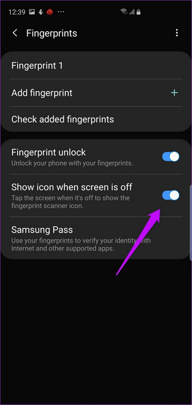 13 thủ thuật cần biết về Samsung Galaxy S10 Plus hiển thị biểu tượng vân tay trên màn hình s10 plus