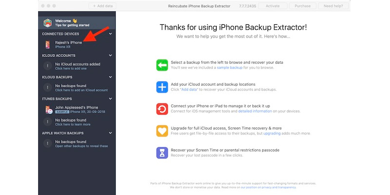 Tải xuống iPhone Backup Extractor