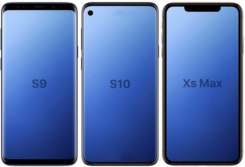 màn hình giữa samsung và iphone