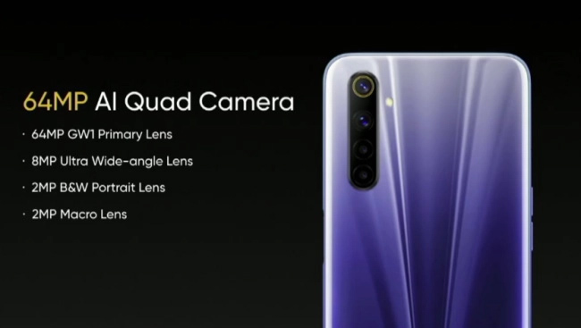 Realme 6 tích hợp cảm biến thu ảnh 64MP