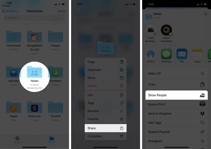 cách dừng chia sẻ file icloud