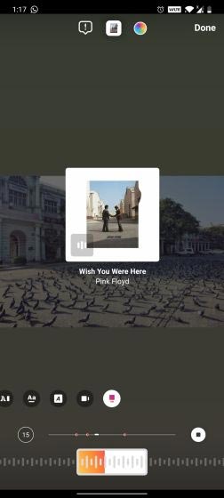 chèn nhạc vào story