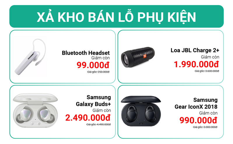 Tai nghe Bluetooth giảm hơn 50%