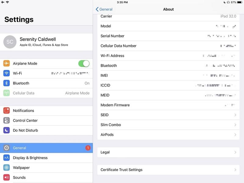 cách check imei airpods 2