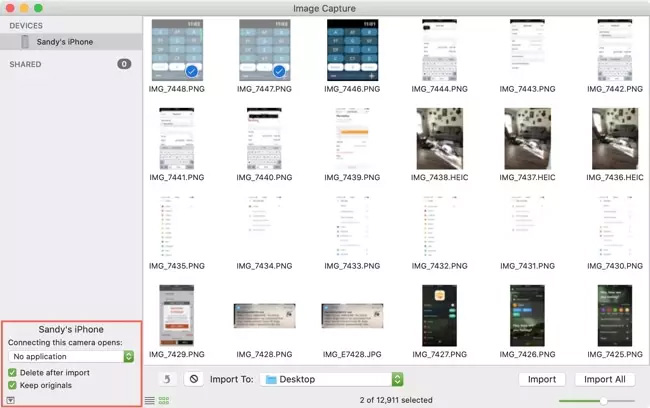 ứng dụng image capture