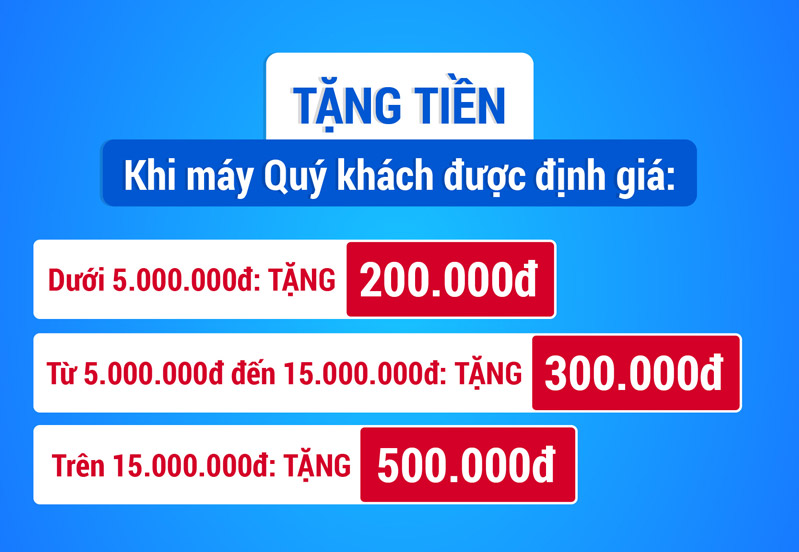 thu cũ đổi mới hình 2 Lên đời máy mới - tặng tiền 500.000đ