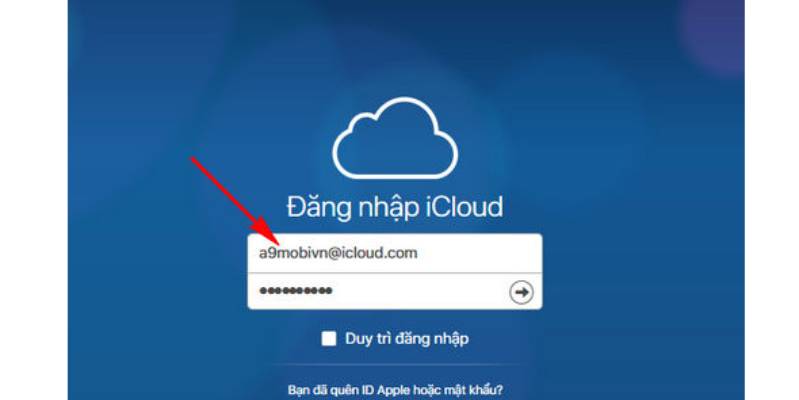 đăng nhập iCloud 