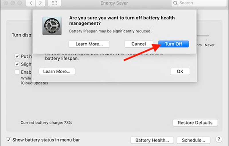 Cách tắt tính năng quản lý pin MacBook