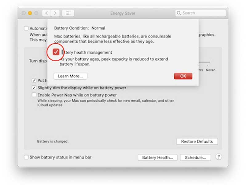 quản lý pin MacBook điều chỉnh tiết kiêm pin 