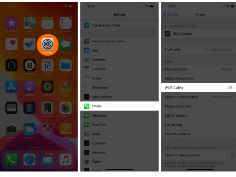 WiFi calling trên iPhone hình 2 thao tác bật WiFi calling trên iPhone