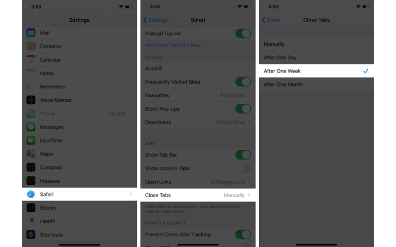 cách đóng nhiều tab trên safari