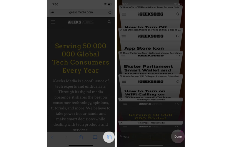 làm sao để tắt nhiều tab safari