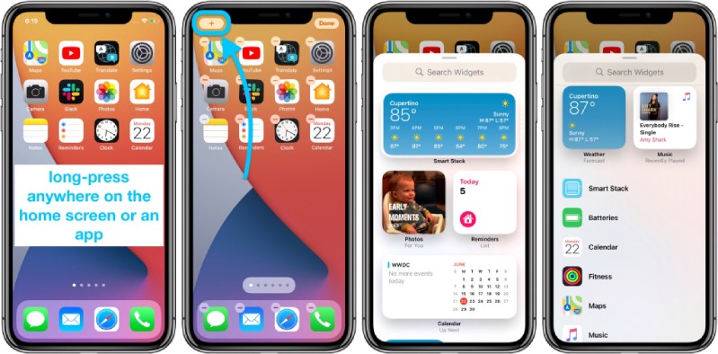 Các bước để thêm widget vào màn hình chính