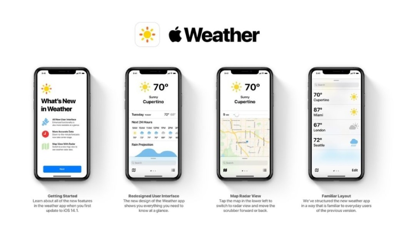Ứng dụng thời tiết trên iOS 14