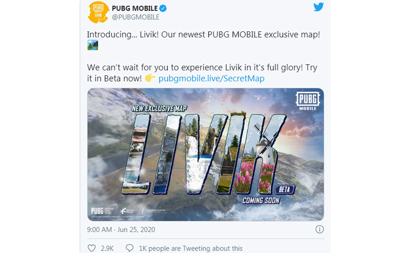 xác nhận bản đồ mới của pubg mobile là livik