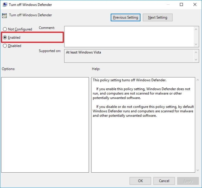 Tắt Windows Defender trên Win 10