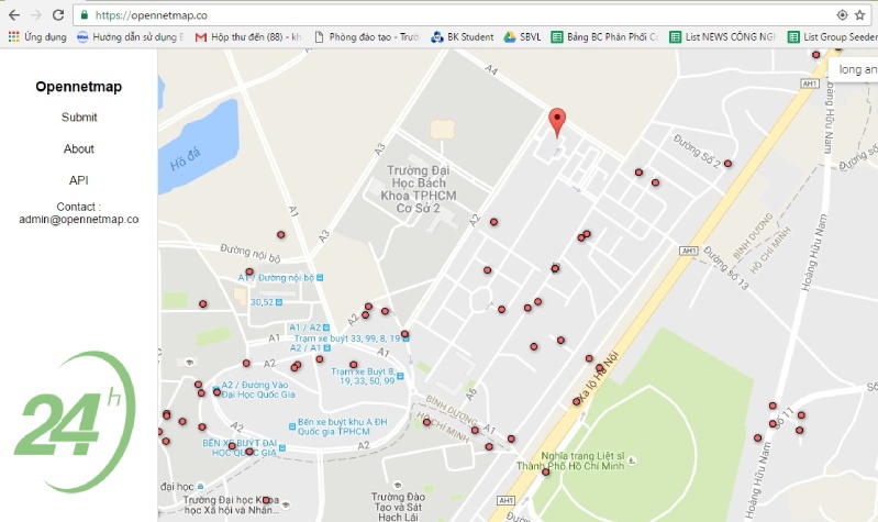 opennetmap Truy cập Wifi thông qua Opennetmap