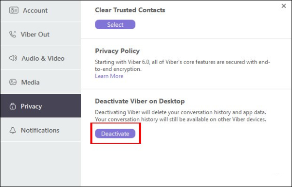 thoát viber trên máy tính Thoát Viber trên màn hình máy tính