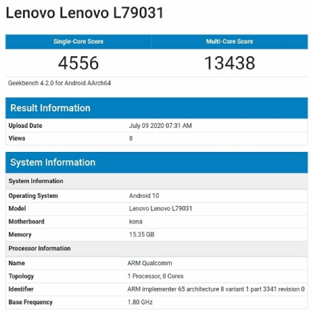 Điểm số đo được trên thiết bị gaming Lenovo Legion sắp ra mắt 