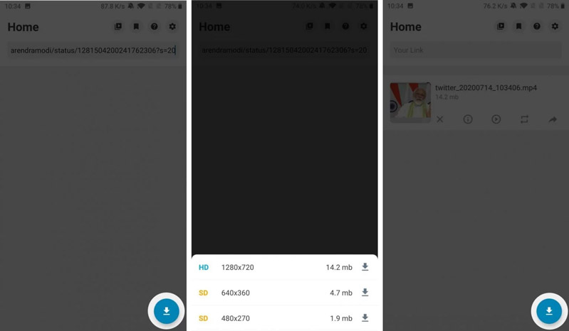 Tùy chọn tải xuống đoạn video