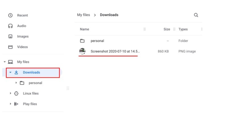 Tìm ảnh chụp màn hình trong download