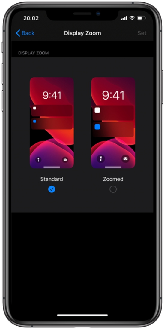 ios 14 beta 3 Zoomed Mode trên XS Max và 11 Pro Max