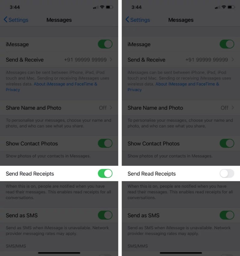 Các bước thực hiện tắc chức năng đã đọc trên iPhone