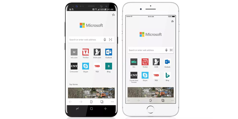 bộ sưu tập microsoft edge cập nhật trên ios và android