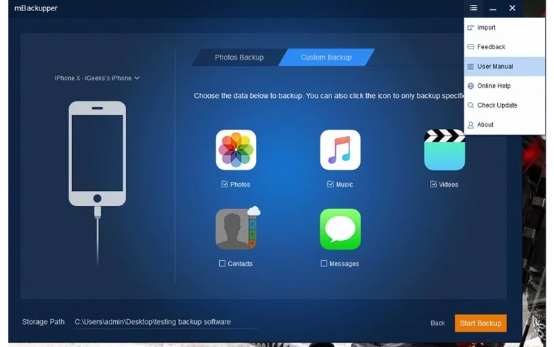 cách sao lưu iphone bằng mbackipper